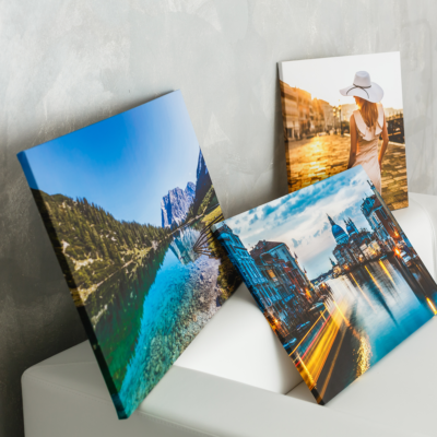 Three examples of custom printed canvas gallery wraps similar to what we can produce at Atlas Wrap Co.